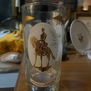 Gold and White Andrew Jackson Glass